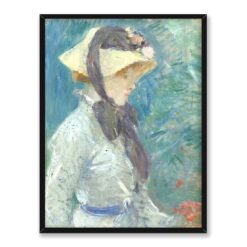 Berthe Morisot Młoda kobieta w słomkowym kapeluszu 30×40