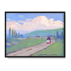 Bronisława Rychter Janowska Pejzaż z topolami 40×30