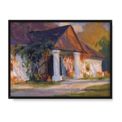 Bronisława Rychter Janowska Polski dworek o zachodzie słońca 40×30