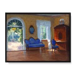 Bronisława Rychter Janowska Salon z widokiem na fontannę 40×30