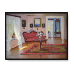 Bronisława Rychter Janowska Wnętrze dworku salon 40×30