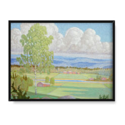 Bror Lindh Letni pejzaż z brzozą 40×30