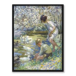 Dorothea Sharp Dzieci bawiące się nad strumieniem 30×40