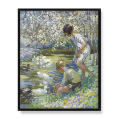 Dorothea Sharp Dzieci bawiące się nad strumieniem 40×50