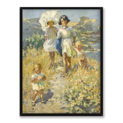 Dorothea Sharp Dzieci na skałach nad morzem 30×40