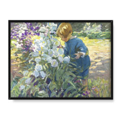 Dorothea Sharp Dziecko w ogrodzie z kwiatami 40×30