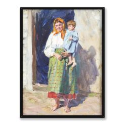Emil Lindeman Kobieta z dzieckiem 30×40