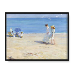 Helen McNicoll Błękitne morze na plaży w Saint Malo 40×30