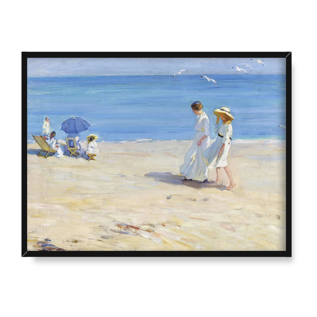 Helen McNicoll Błękitne morze na plaży w Saint Malo 40x30