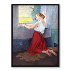 Jan Dedina Dziewczyna przy oknie 30×40