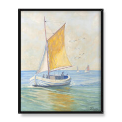 Soter Jaxa Małachowski Łódka na morzu 40×50