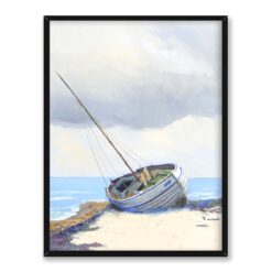 Soter Jaxa Małachowski Łódź na plaży 30×40