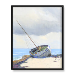 Soter Jaxa Małachowski Łódź na plaży 40×50