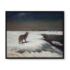 Alfred Wierusz Kowalski Wilk nocą 50×40