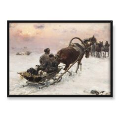 Alfred Wierusz Kowalski Zimowe spotkanie 70×50