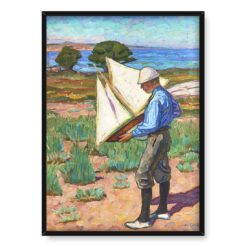 Axel Sjoberg Motyw z wyscigu zeglarskiego dzieci w Sandhamn 50×70