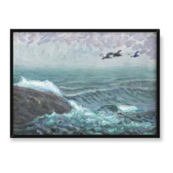 Axel Sjoberg Ptaki nad morskim brzegiem 70×50