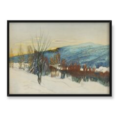 Axel Sjoberg Zachód słońca nad górą 70×50