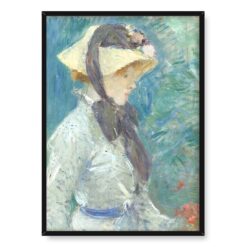 Berthe Morisot Młoda kobieta w słomkowym kapeluszu 50×70
