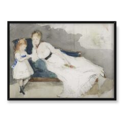 Berthe Morisot Pani Gobillard z córką Paule 70×50