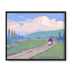 Bronisława Rychter Janowska Pejzaż z topolami 50×40