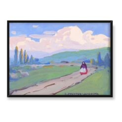 Bronisława Rychter Janowska Pejzaż z topolami 70×50