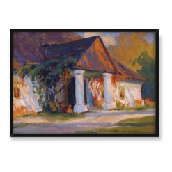 Bronisława Rychter Janowska Polski dworek o zachodzie słońca 70×50