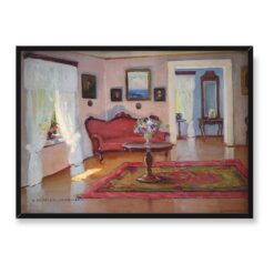 Bronisława Rychter Janowska Wnętrze dworku salon 70×50