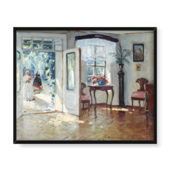 Bronisława Rychter Janowska Wnętrze dworku z widokiem na ogród 50×40