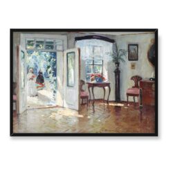 Bronisława Rychter Janowska Wnętrze dworku z widokiem na ogród 70×50