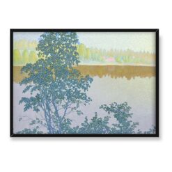 Bror Lindh Letni spokój nad brzegiem Rackens 70×50