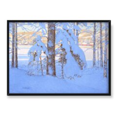 Bror Lindh Zimowy pejzaż z prowincji Varmland w Szwecji 70×50