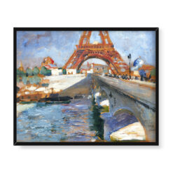 Carl Larsson Wieża Eiffla w budowie 50×40