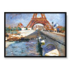 Carl Larsson Wieża Eiffla w budowie 70×50