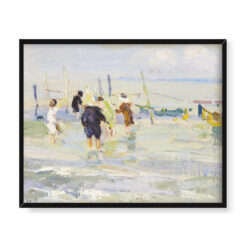 Dorothea Sharp Dzieci bawiące się w morzu 50×40