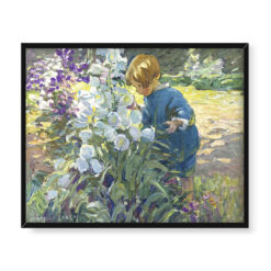 Dorothea Sharp Dziecko w ogrodzie z kwiatami 50×40