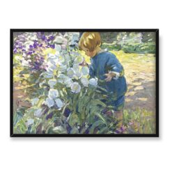 Dorothea Sharp Dziecko w ogrodzie z kwiatami 70×50