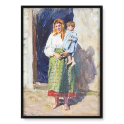 Emil Lindeman Kobieta z dzieckiem 50×70