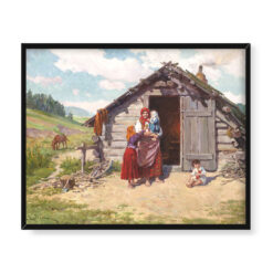 Emil Lindeman Przed szałasem 50×40