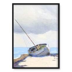 Soter Jaxa Małachowski Łódź na plaży 50×70