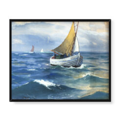 Soter Jaxa Małachowski Łódź rybacka na morzu 50×40