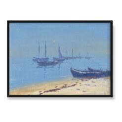 Soter Jaxa Małachowski Łodzie przy brzegu 70×50