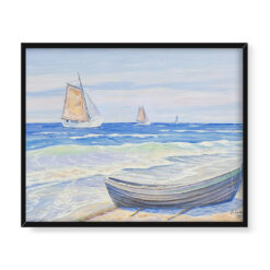 Soter Jaxa Małachowski Żaglowki u brzegu 50×40