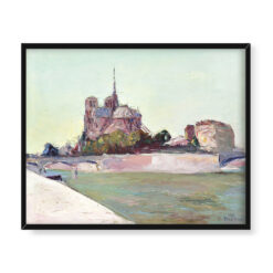 Włodzimierz Terlikowski Paryż Widok na katedrę Notre Dame 50×40